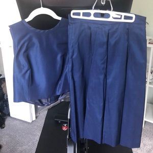 Two piece jcrew crop and midi skirt